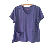 Natural Uniforms Unisex Scrub Top Blue XL Medical Hospital Nursing V-Neck Top