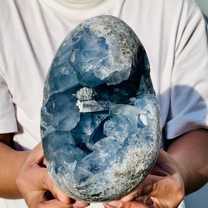 11.13LB Top Natural Blue Crystal Cave Quartz Crystal Cave Mineral Specimen