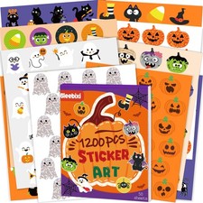 Gleebixi 1200 Pcs Halloween Stickers Book for Kids Party Favors