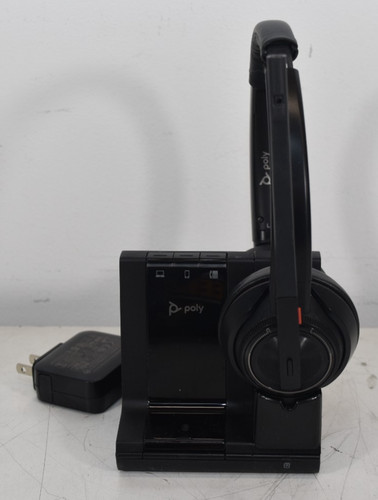 Plantronics Poly Savi W8220T Stereo Wireless Headset W8200B Base Complete Unit