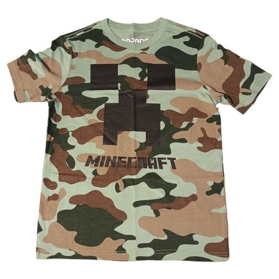 MINECRAFT Camouflage Creeper Boys T Shirt - Mojang - Size Small, Medium - NWT