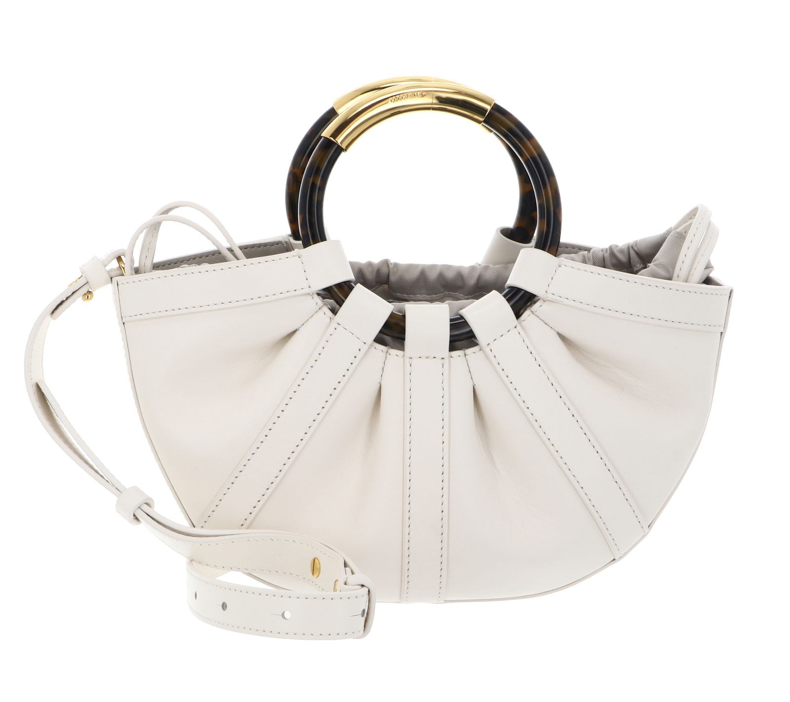 COCCINELLE handbag Shell Handbag Smooth Leather Pearl