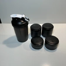 BlenderBottle Shaker Bottle with Pill Organizer and Storage for Protein Powder