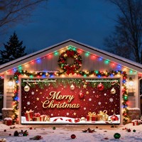 Weihnachts Garagentor Deko Banner 13.12X5.19Ft Rot Frohe Weihnachten 1 Set