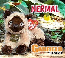 🐈 NERMAL 🐈 2004 Ty Beanie Babies Siamese CAT from Garfield The Movie *MWMT*