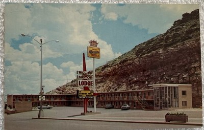 Rawlins Wyoming WY The Cliff Motor Lodge Motel Cars Postcard