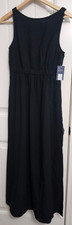 NWT Universal Thread Black Cotton Blend Slit Side Midi Mid Length Dress X-Small