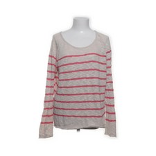 Dobber, Strickpullover, Größe: M, Beige/Rot, Baumwolle/Leinen, Streifen #Drk