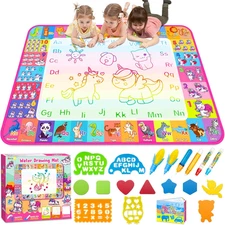 Aqua Water Doodle Mat - Kids Drawing Mat Toddlers Educational Toys for Age 3 4 5