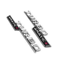 For Amg Turbo 4matic Plus Fender Emblem Badge Chrome E53 Cls53 Gle53 Gt53 2pcs