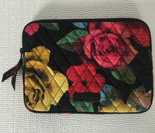 Vera Bradly Floral Tablet Organizer Red Pink Yellow Black 8.75 in 6.5 in Quilted