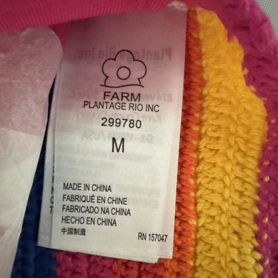 Top de Bikini Farm Rio Arco Iris Crochet Rosa Picnic Verde Picnic Talla M Nuevo con Etiquetas Foto 4 de 4