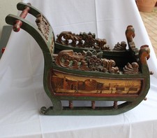 Nostalgischer Puppenschlitten - Holzschlitten Nostalgie