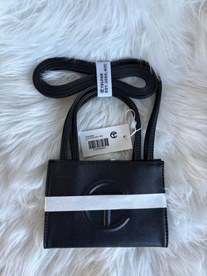 100% Authentic Telfar Small Shopping Bag Black Vegan Leather w Dust Bag NWT