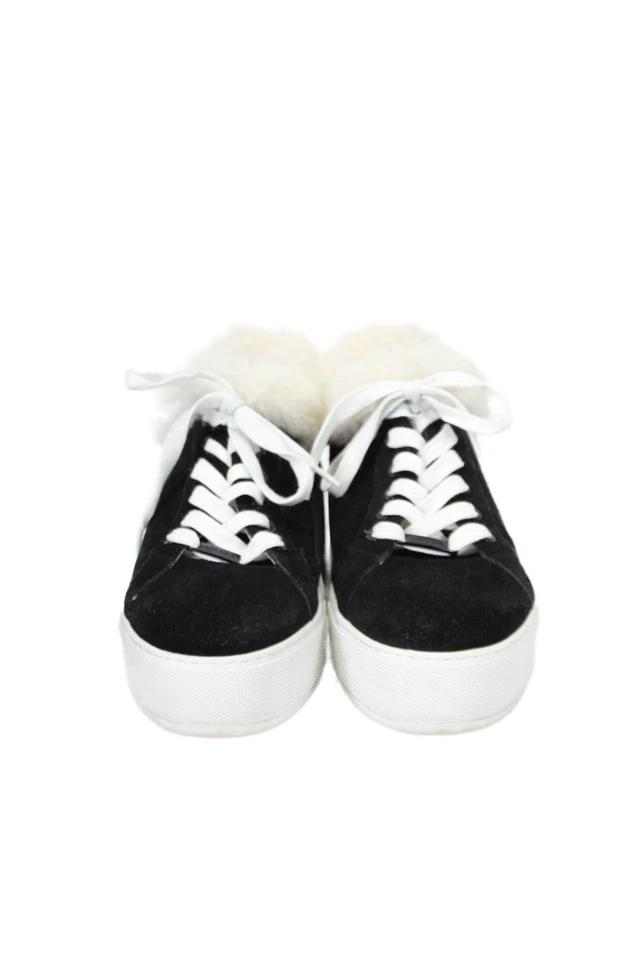 Zapatillas deportivas J Slides para mujer de piel sintética texturizadas con cordones forradas con plataforma negras talla 9 Foto 2 de 4