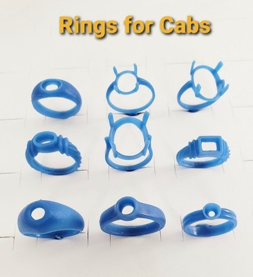 9  Rings for Cabachons. Wax Jewelry Patterns For Lost Wax Casting 26-030