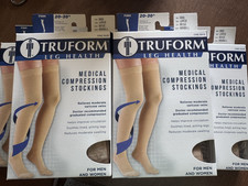 Truform Compression Stockings Thigh High Closed Toe Firm 20-30 mmHG L 8868 Lot