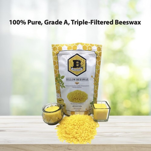 Pellets de cera de abejas amarilla (1 lb) | 100 % pura, cosmética, cera de abejas triple filtro... - Imagen 5 de 8