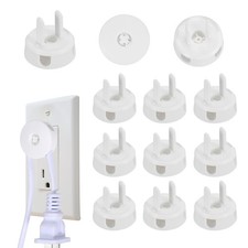 10 Pack Outlet Covers Proofing Plug Covers with Plug Storage for 2-Prong, White
