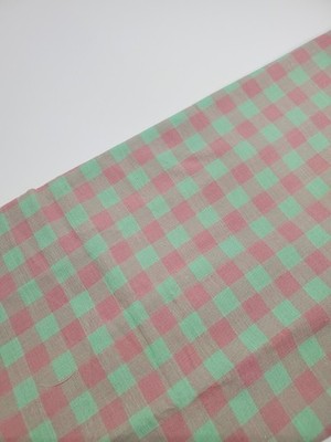 Kaffe Fassett Fabric Woven Mint Pink Checkered Plaid Sew Quilt FAT QUARTER