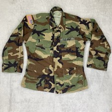 US Army Woodland Camo Jacket Mens Small Short Hot Weather Year 1993 VTG
