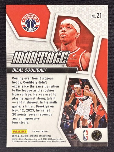 2023-24 Panini Mosaic #21 Bilal Coulibaly Montage Fast Break Rookie Prizm - Picture 2 of 2