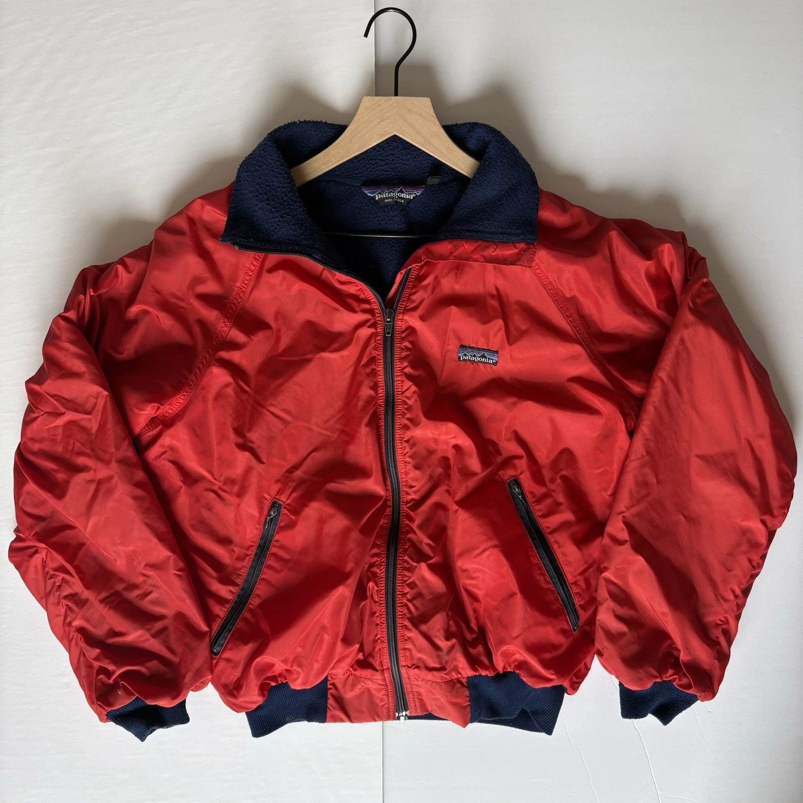 VETEMENTS Giacca vintage Patagonia bomber foderata in pile taglia M rossa full zip made in USA 4422
