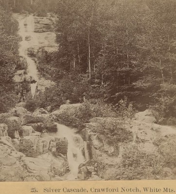 Silver Cascade Crawford Notch White Mountains NH Kilburn Stereoview c1880