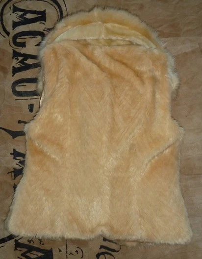 🌸 Vintage Y2K Boho Kunstfell-Weste • Viventy • Beige Camel • S-M / 36-38 🌸