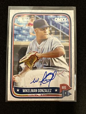WIKELMAN GONZALEZ 2024 ONYX VINTAGE BASEBALL ON CARD AUTO BLUE INK