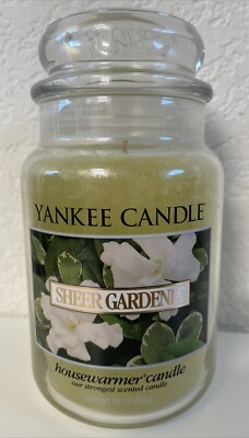 HTF Yankee Candle ''SHEER GARDENIA'' Large 22 oz. NEW ~WHITE LABEL~ RARE