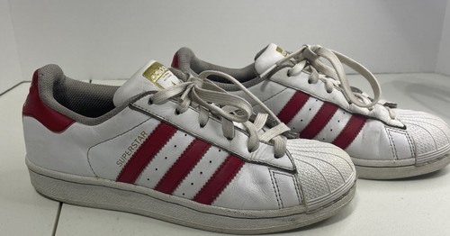 shell toe adidas white and red