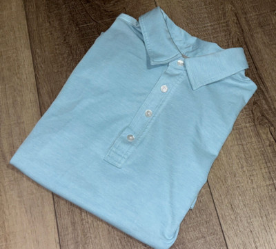 TRAVIS MATHEW Solid Blue Short Sleeve Golf POLO SHIRT Size Medium