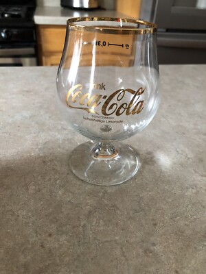 Trink Coca Cola Schutzmarke Koffeinhaltige Limonade 0.3l Gold Rimmed Bar Glass