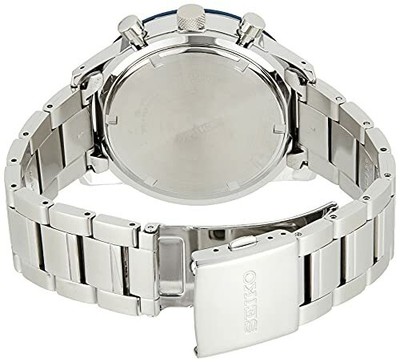 SEIKO Chronograph Quartz SSB357P1 Black Metal Blue Silver Men's | eBay