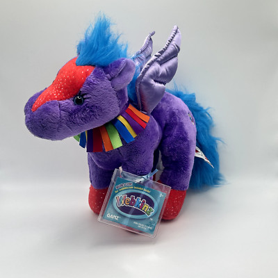 Neu Webkinz Regenbogen Pegasus Einhorn HM692 Ungebraucht Code Smoke-Free