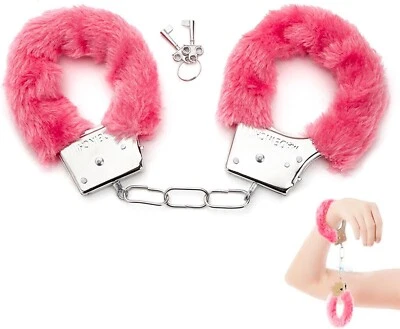 BUYSTARGET 🔥Fluffy Handcuffs Furry Fancy Dress Sexy Role Play Toy Hen Night Stag Party Aid