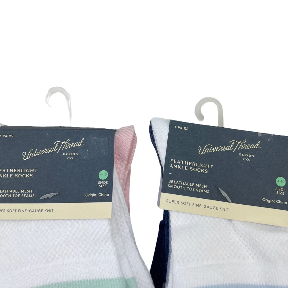 Новый с Ярлыками универсальная нить лодыжки носки 3 упаковки женщин sz 4-10 лот из 2 (6 пара) новый - Изображение 2 из 3