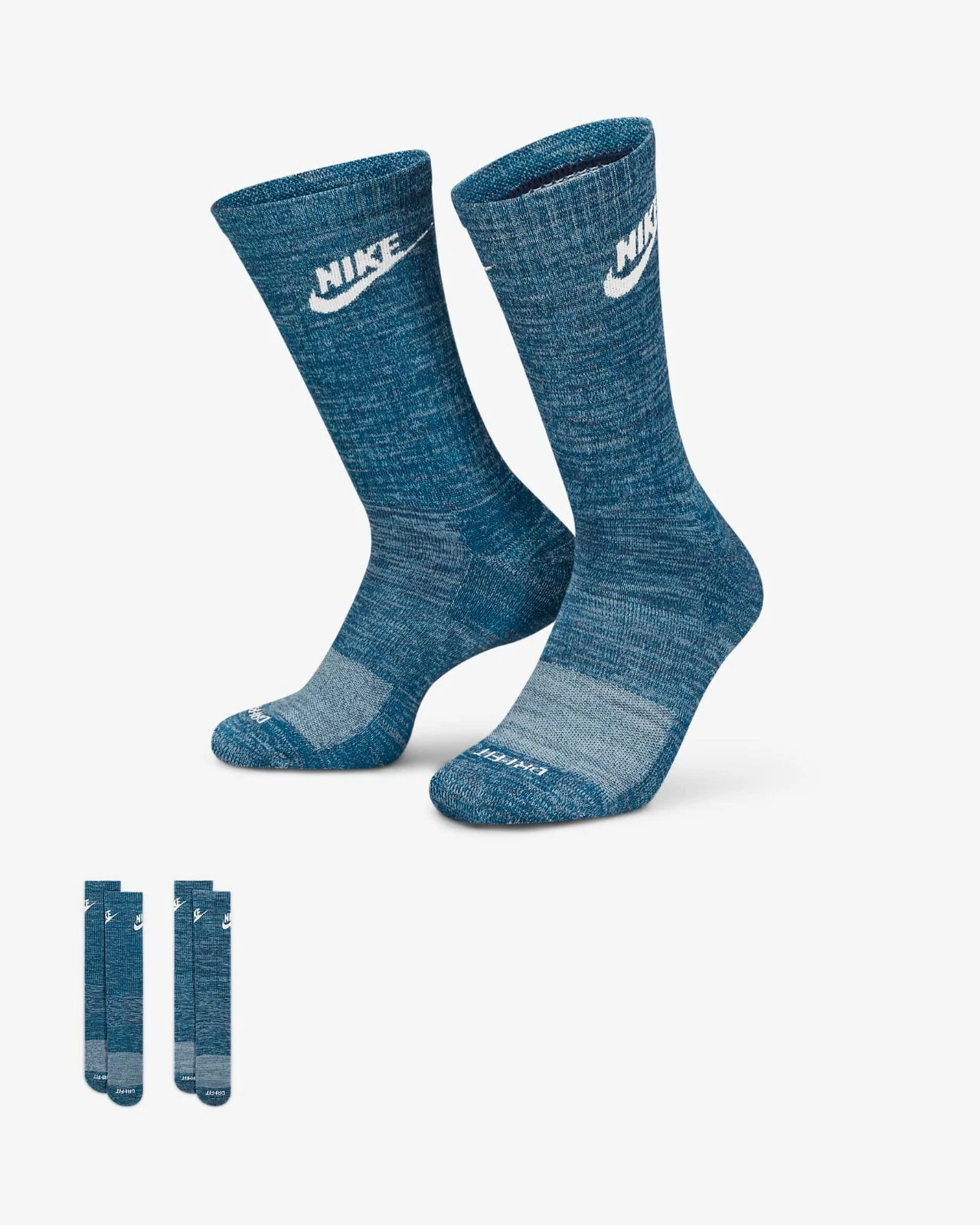 Nike Men`s Everyday Plus Cushioned Crew Socks 2 Pairs, Size Large