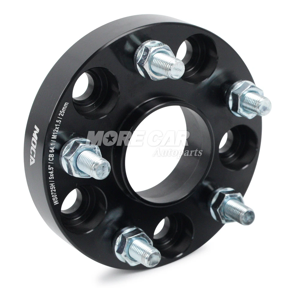 4 piezas espaciadores de rueda de 25 mm 5x114,3 para Honda Civic Acura 64,1 mm diámetro de buje M12x1,5 Foto 2 de 4