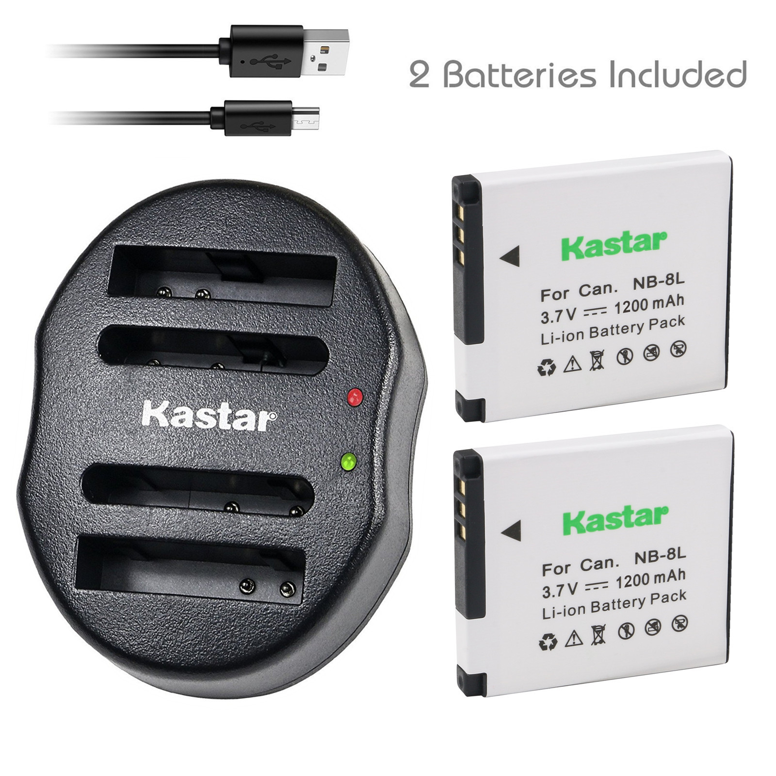 Kastar AC Charger For Canon NB-8L Battery & CB-2LA/CB-2LAE Charger – 1200mAh Li-Ion Replacement