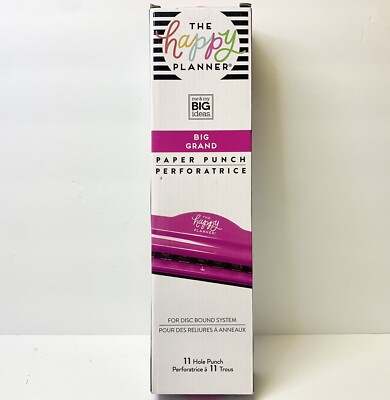 The Happy Planner Big Grand Paper Punch, 11 Hole Punch - Pink NEW SEALED