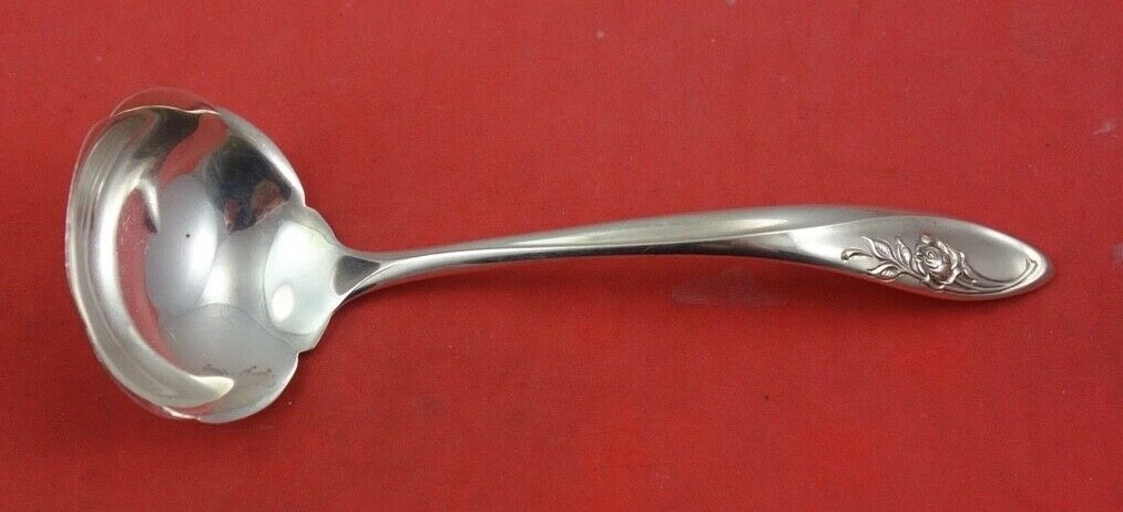 Sculptured Rose by Towle Sterling Silver Sauce Ladle 5 5/8"
