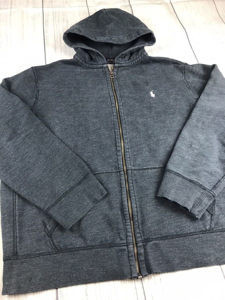 VGC! Polo Ralph Lauren Hoodie Full Zip Thermal Lined Hood Washed