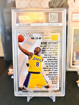 ⭐️ KOBE BRYANT 1996 FLEER LUCKY 13 #13 PSA 8 NM-MT ROOKIE CARD