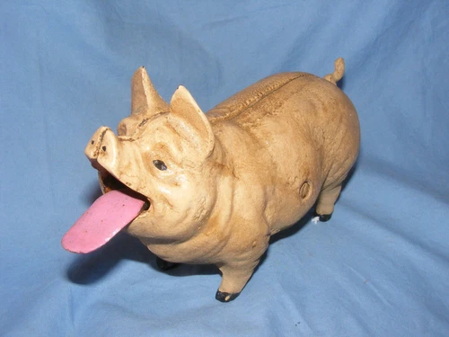 Pig Money Bank Cast Iron Money Box Money Bank Coin Eating Pig