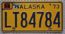Alaska Nummernschild USA Kennzeichen 70er Jahre Oldtimer Schild US License Plate