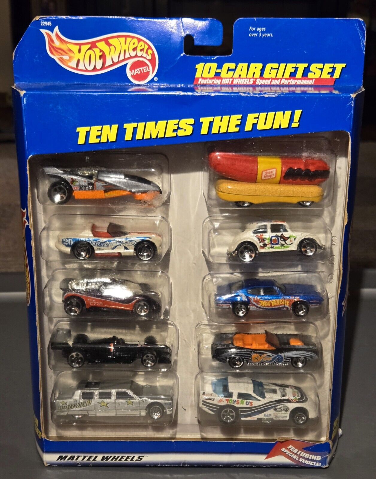 1998 Hot Wheels Toys R Us 10 Pack / Gift Pack Exclusive w/ White Probe Funny Car