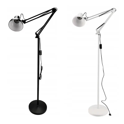 Retro LED Stehlampe Stehleuchte E27 Innenbeleuchtung Leselampe Weiß / Schwarz