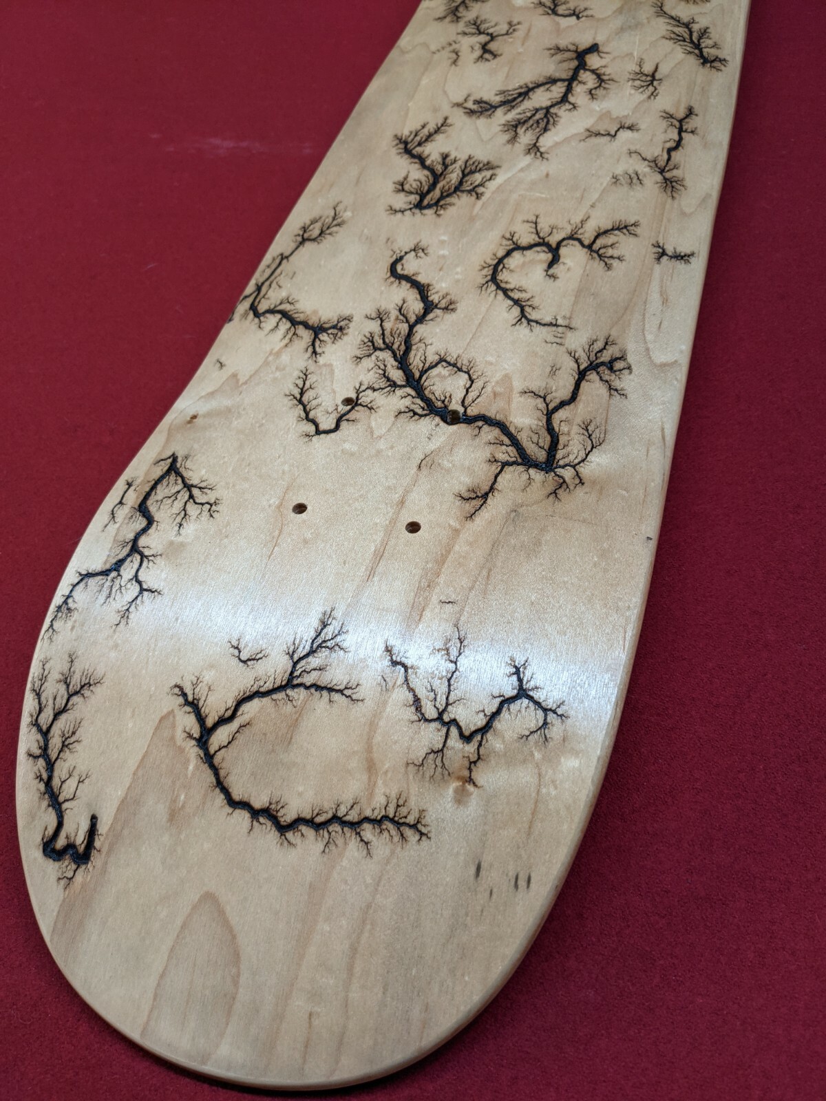 Skateboard Deck With Fractal Burning Artwork